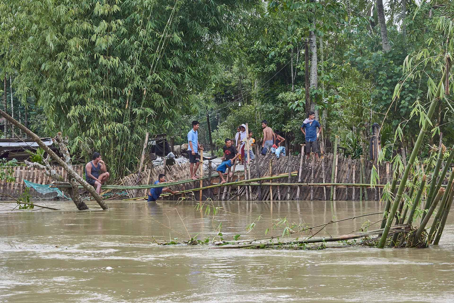 A flooded village in Assam